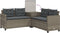 vidaXL - Tuinbank - met - tafel - en - kussens - L-vormig - poly - rattan - grijs