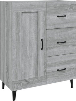 vidaXL - Dressoir - 69,5x34x90 - cm - bewerkt - hout - grijs - sonoma - eikenkleurig