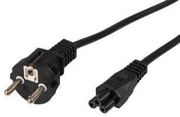 Euro naar IEC C5 Netsnoer - 2 meter - 2,5A - Zwart