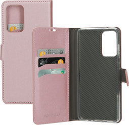 Mobiparts Galaxy A72 (2021) - Wallet Case - Saffiano motief - Roze