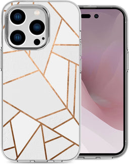 imoshion Hoesje Geschikt voor iPhone 14 Pro Hoesje Siliconen - imoshion Design hoesje - Wit / White Graphic