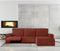 Hoes voor chaise longue met korte armleuning rechts Eysa JAZ Donkerrood 120 x 120 x 360 cm