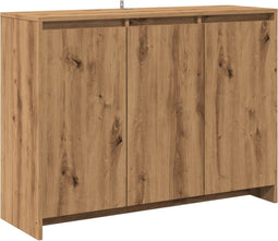 vidaXL - Dressoir - 102x33x75 - cm - bewerkt - hout - artisanaal - eikenkleurig
