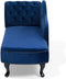 NIMES - Chaise longue - Marineblauw - Linkerzijde - Fluweel