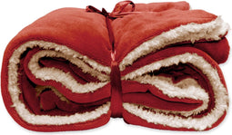Unique Living | Lars coral fleece/suede plaid 150x200cm redwood