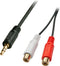 Lindy 35678 - Audio Adapter - 3,5 mm Jackplug naar 2x RCA - Zwart