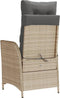 vidaXL - Tuinstoelen - 2 - st - verstelbaar - kussens - poly - rattan - gemengd - beige