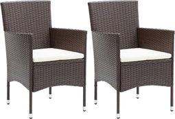 vidaXL - Tuinstoelen - 2 - st - poly - rattan - bruin