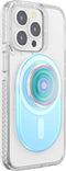 PopSockets PopGrip - Telefoonbutton en Standaard compatibel met een magnetische ring voor iPhone 12 en hoger - Blauw Opalecent
