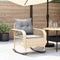 vidaXL - Tuinschommelstoel - met - kussens - poly - rattan - beige