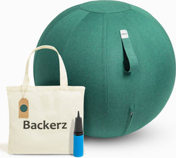 Backerz Zitbal Linnen 65 CM - Zitbal - Ergonomische Bureaustoel Bal - Groen