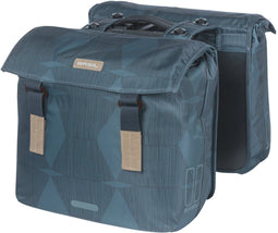 Basil Elegance - Dubbele Fietstas - 40-49L - Waterafstotend - Gerecycled PET - Estate Blue