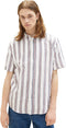 TOM TAILOR relaxed striped shirt - Heren Overhemd - Maat M - Kleur white navy red stripe