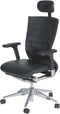 Bureaustoel - 105 verchr. ond. zitting stof, rug mesh grijs/zw