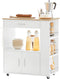SoBuy FKW113-WN - Keukenwagen - Witte Multifunctionele Kast met Wielen en Laden