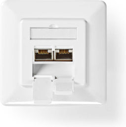 Nedis Netwerk Wanddoos - Inbouw - 2 poort(en) - CAT7 - Recht - Female - Goud Verguld - PVC - Ivoor - Doos