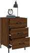 vidaXL - Nachtkastje - 40x40x66 - cm - bewerkt - hout - bruin - eikenkleur