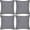 vidaXL - Kussenhoezen - linnen - look - 40 - x - 40 - cm - antraciet - 4 - stuks