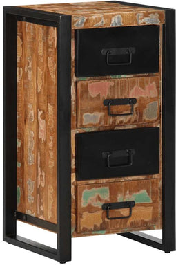 vidaXL - Ladekast - 40x40x75 - cm - massief - gerecycled - hout - meerkleurig
