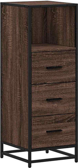 vidaXL - Badkamerkast - 35x37,5x100 - cm - bewerkt - hout - bruin - eikenkleur