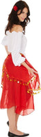 Dressforfun gypsy vrouwenkostuum XXL - verkleedkleding met edelstenen - inclusief haarbloem