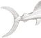vidaXL - Wandgemonteerde - Zwaardvis, - Zilver, - 91 - x - 8 - x - 26 - cm, - Aluminium