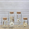 Droogbloemen in glas - Set van 4 - Gedroogde bloemendecoratie - Hoogte klein 7,5 cm en groot 12,5 cm (set van 4)