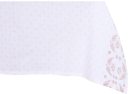 Placemat en servetten DKD Home Decor 150 x 150 x 0,5 cm Roze Wit (2 Stuks)