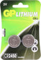 GP 0602450C2 - Knoopcel Lithium CR2450 - 3 Volt 600mAh (2 stuks)