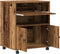 vidaXL - Printerstandaard - met - Wielen - Oud - Hout - 60x48x74 - cm