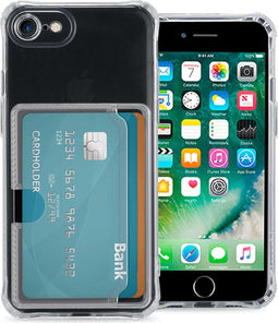 iMoshion Hoesje Geschikt voor iPhone 7 / 8 / SE (2020) / SE (2022) Hoesje Met Pasjeshouder - iMoshion Softcase Backcover met pashouder 3.0 - Transparant