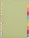 Pergamy tabblad A4 pastel karton 11-rings 10-tabs