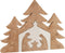 J-Line decoratie Kerststal Puzzle - hout - wit/naturel