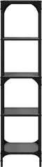 vidaXL - Opbergrek - met - zwart - glazen - blad - 40x30x123 - cm - staal