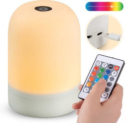 Oplaadbaar RGB LED Nachtlampje FK ronde kopstijl - 15 kleuren - Afstandsbediening - Multicolor