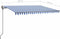 vidaXL - Luifel - automatisch - uittrekbaar - met - palen - 4,5x3 - m - blauw - en - wit