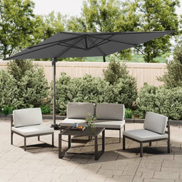 vidaXL - Zweefparasol - met - aluminium - paal - 400x300 - cm - antracietkleurig