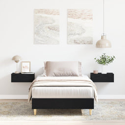 vidaXL - Bedframe - 90x190 - cm - Zwart - Eiken - Tegenwoordig - Hout