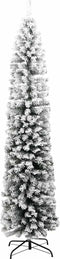 vidaXL - Kunstkerstboom - met - sneeuw - smal - 210 - cm - PVC - groen