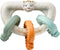 Sophie de Giraf - Textured Teething Keys - Bijtsleutels van natuurlijk rubber - Blauw beige oranje