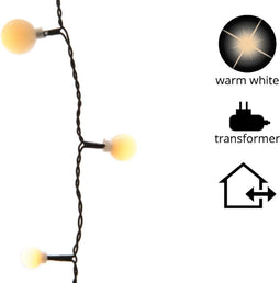 Bolvormige lichtslinger EDM - guinguette stijl - warm licht - 120 LED lampjes - 14 m - 71013