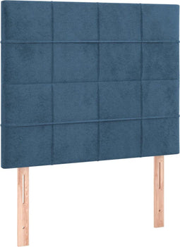 vidaXL - Hoofdborden - 2 - st - 90x5x78/88 - cm - fluweel - donkerblauw