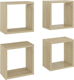 vidaXL - Wandschappen - kubus - 4 - st - 26x15x26 - cm - sonoma - eikenkleurig