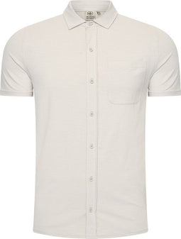 Mario Russo Korte Mouwen Overhemd - Polo Shirt Heren - Luchtdoorlatend - Steen Grijs (3XL)