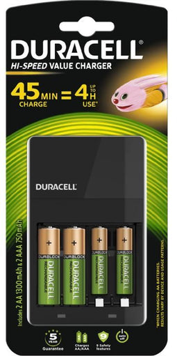 Duracell CEF14 - Oplader - Laadt 4 AA/AAA in 4 uur - Inclusief 2 AA en 2 AAA (2 stuks)
