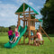 Backyard Discovery Belmont Speeltoestel - Speeltoren met Schommels, Glijbaan, Zandbak en Picknicktafel - Speelhuis met verdieping van hout voor de tuin / buiten
