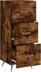 vidaXL - Dressoir - 34,5x34x90 - cm - bewerkt - hout - gerookt - eiken
