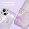 iMoshion Hoesje Geschikt voor iPhone 14 Hoesje Met Pasjeshouder - iMoshion Design Bookcase smartphone - Paars / Purple Marble