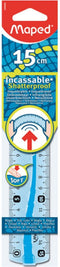 Maped lat onbreekbaar 15 cm, met dubbele graduatie