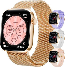Maoo ProWatch - Smartwatch - Stappenteller Hartslagmeter Bloeddrukmeter Slaapmonitor - Rosé Goud